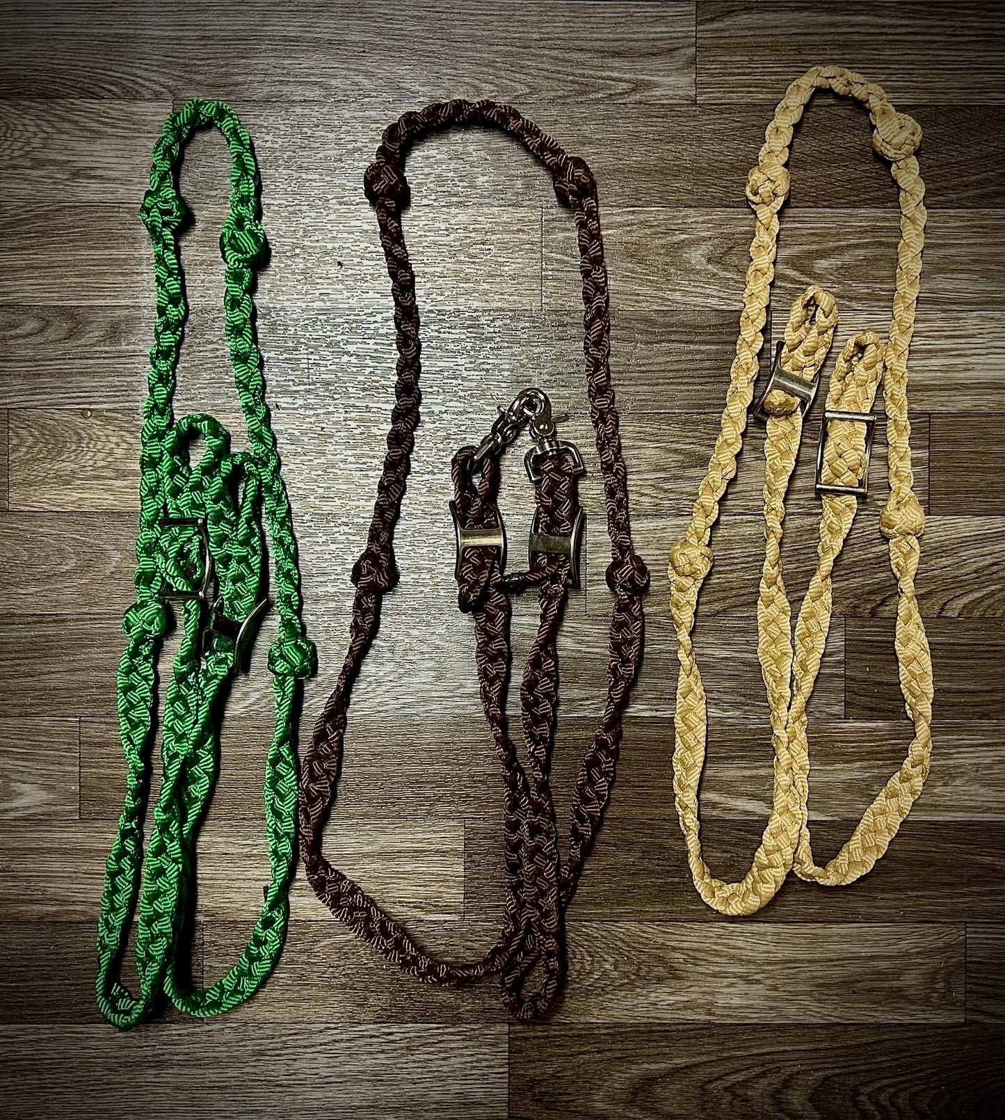 Mule tape barrel reins