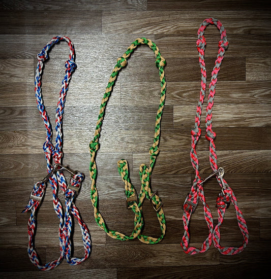 Mule tape barrel reins