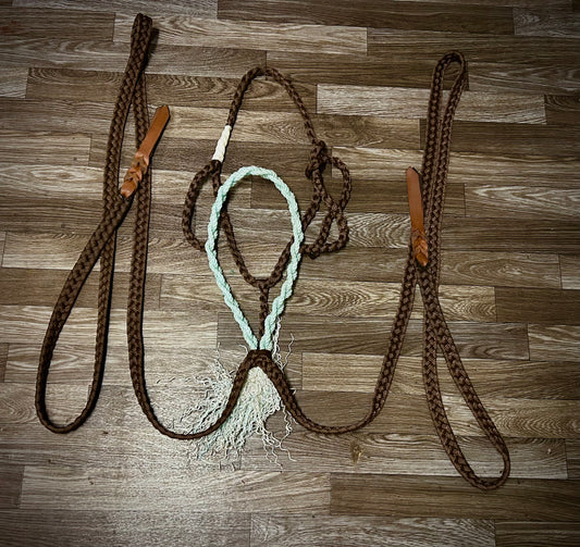 Brown with light blue braided nose