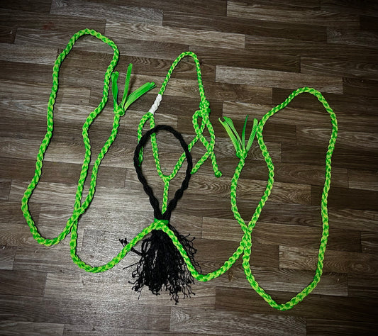 Lime green with black braided nose