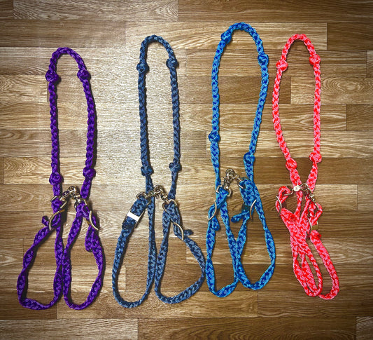 Mule tape barrel reins
